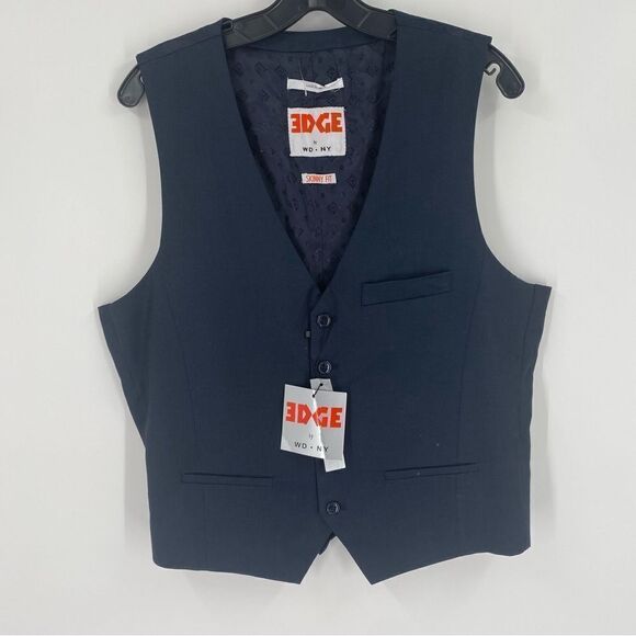 Edge Men’s Dress Vest size L Navy Blue - Picture 1 of 5